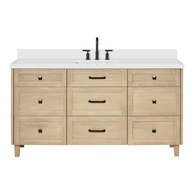ARIEL Monroe 48 Single Sink Bathroom Vanity with Carrara Quartz Top