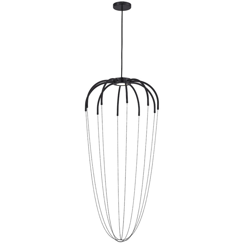 Luminaire suspendu Perla, 20 W, noir mat