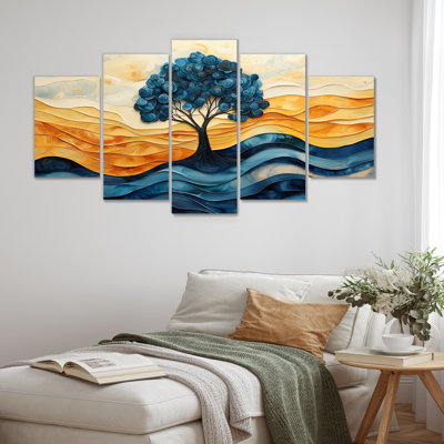 «Blue Desert Survivor Tree of Life», ensemble d'art mural arbre de vie