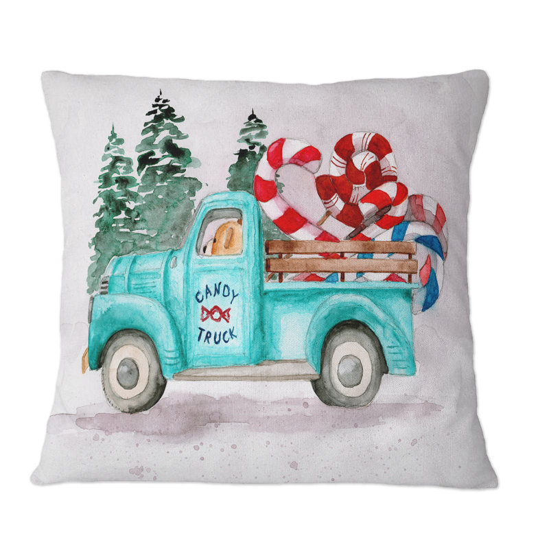 Coussin Blue Truck, 16 po x 16 po