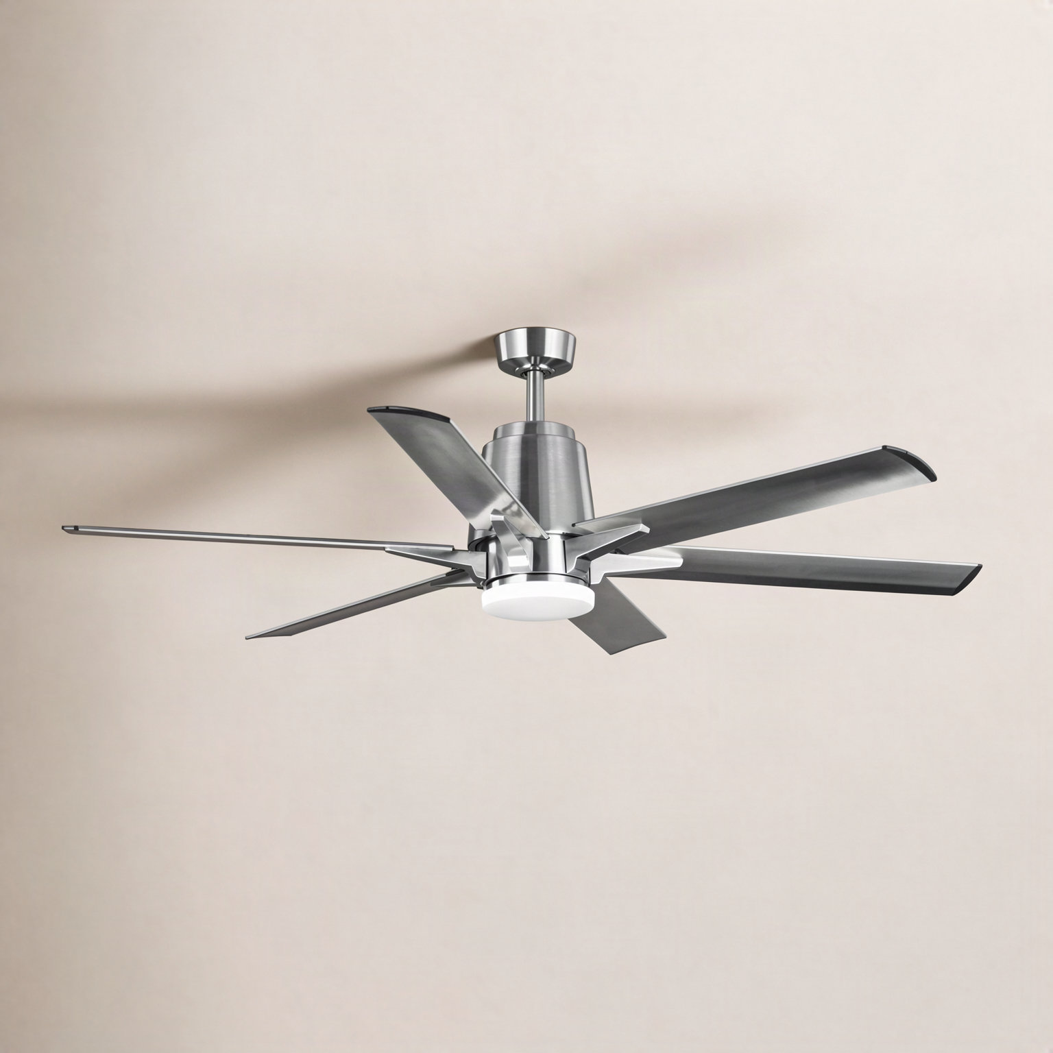 Kiska 60" Ceiling Fan with Light Kit, Brushed Nickel