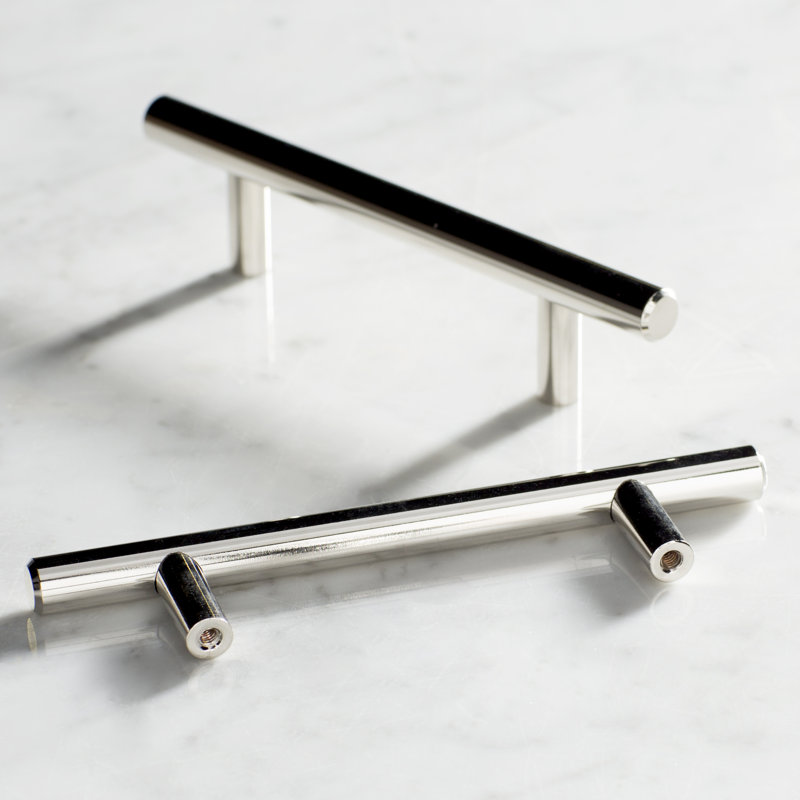 Ensemble de poignées pour barre d'armoire, Nickel poli, 3.75"