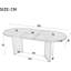 Jaxenor Oval Wood Dining Table 180 x 90 cm for 6-8 People, Modern Kitchen Table with Double Pedestal Base, Large Dining Room Table for Home Apartment, Contemporary Style-701967871