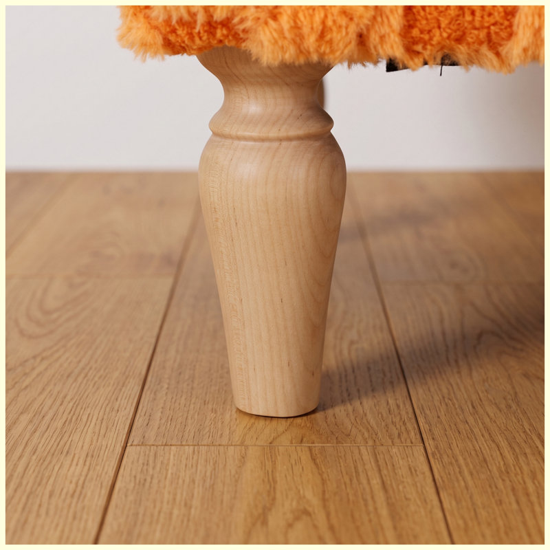 Fauteuil d'appoint en velours côtelé, Polyester orange