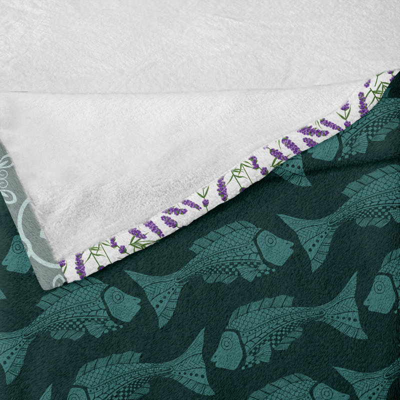 Ambesonne Fleece Throw Blanket Folk Celtic, 60" W x 80" L, Green Dark Sea