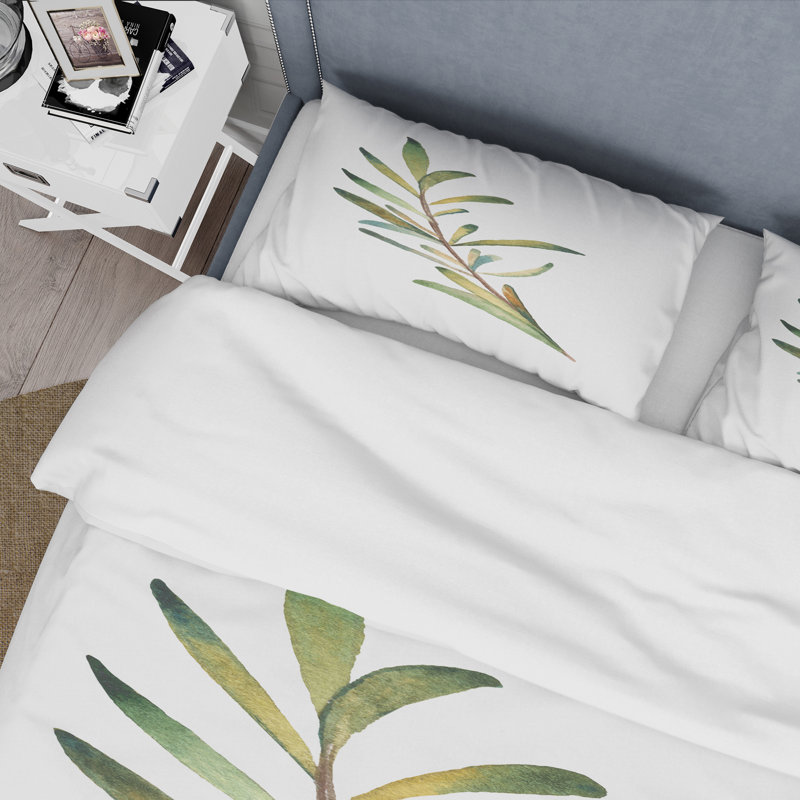 Feuille de romarin - Ensemble de housse de couette traditionnel - Microfibre de polyester