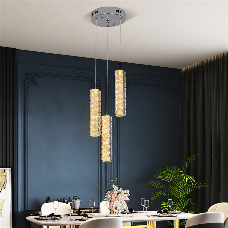 3 - Light Dimmable LED Cylinder Chandelier