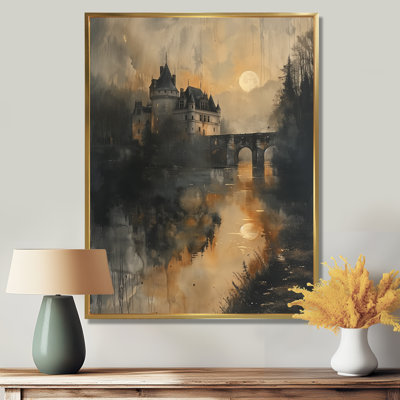 Reproduction d'art mural jaune et beige au clair de lune, entrepôt du Château III