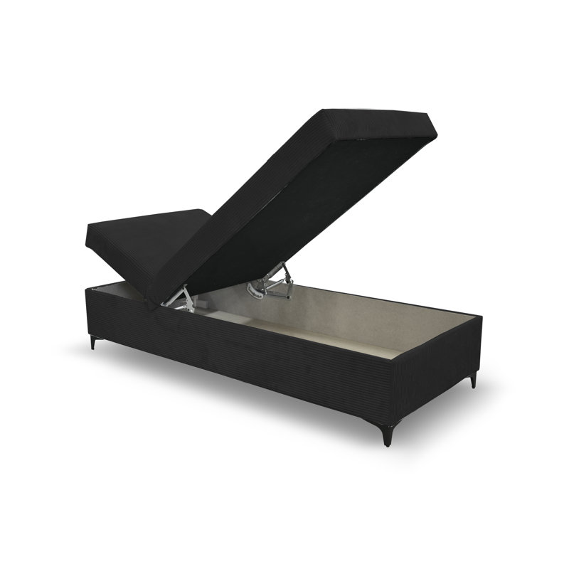 Obla Upholstered Chaise Lounge, Black