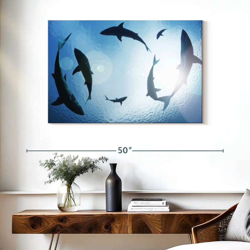 School Of Sharks, 26" H x 39" W