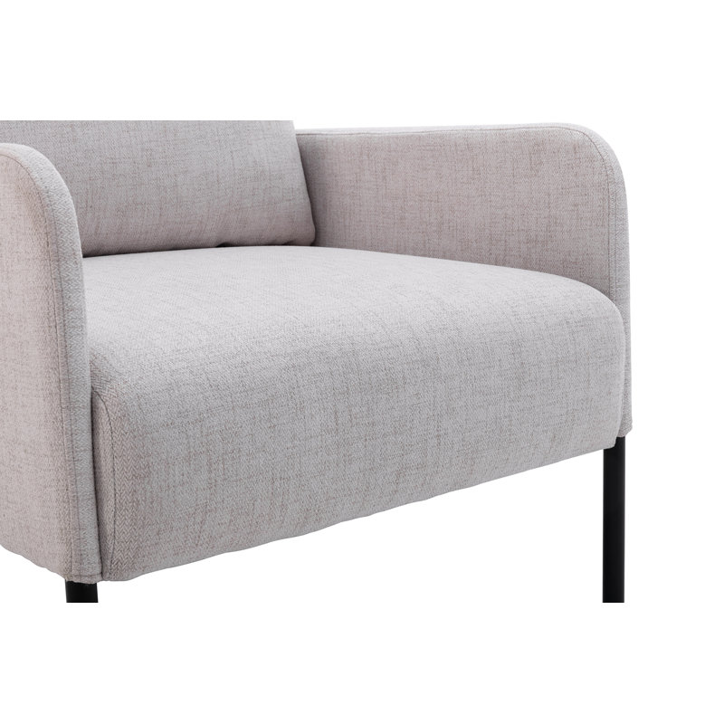 Evrard Upholstered Armchair, Beige 100% Linen