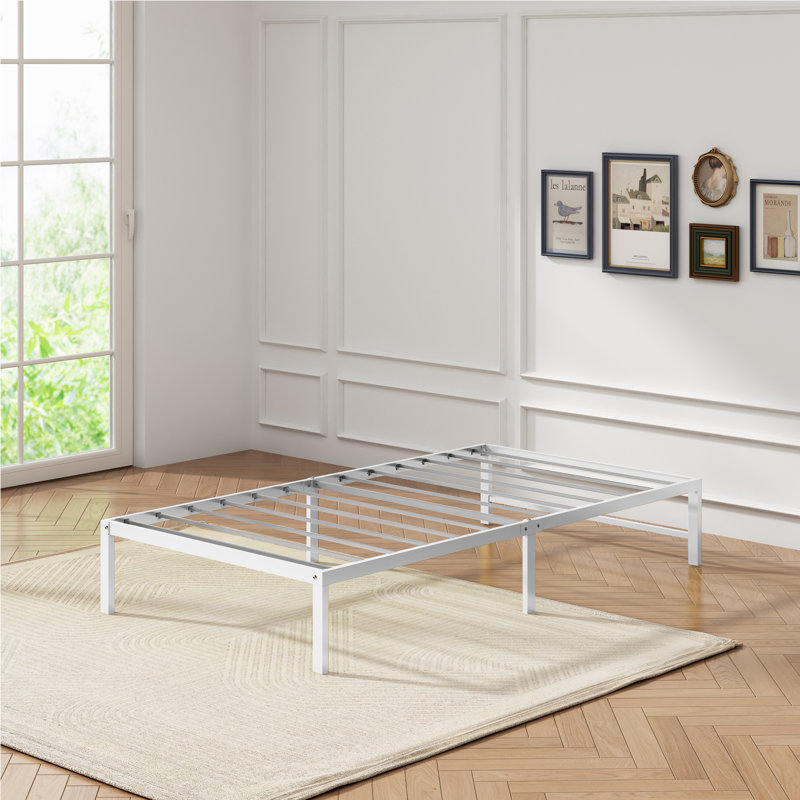 Metal Platform Bed Frame, Twin, White