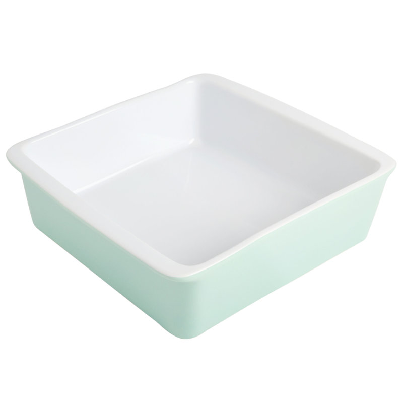 Martha Stewart Oval 0.8 Qt. Stoneware Rectangular Baker, Mint