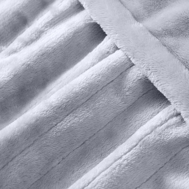 Couverture électrique surdimensionnée en flanelle HBT, gris, L 84 po x l 62 po
