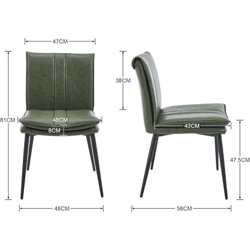 47.5cm H Upholstered Metal Accent, Green