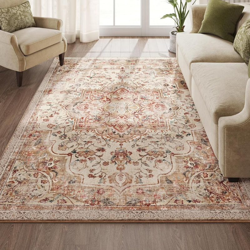 Rectangle 160 cm x 230 cm Vintage Look Area Rug