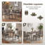 Ensemble de table de salle à manger 5 pièces avec 4 chaises rembourrées et 1 table rectangulaire pour salle à manger grise