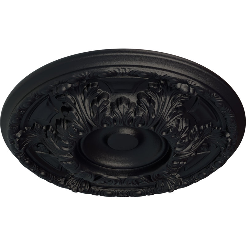 Médaillon de plafond H 2 1/2 po x l 23 3/8 po x P 2 1/2 po Granada, Gris acier, H 19 po x l 19 po x P 2,5 po