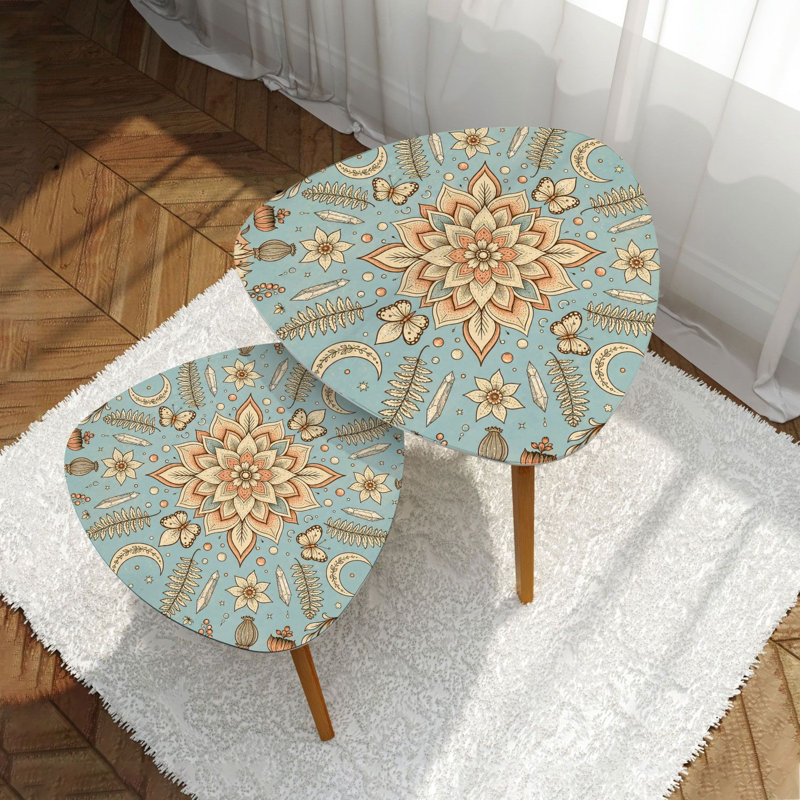 Ensemble de 2 tables basses gigognes Triangle
