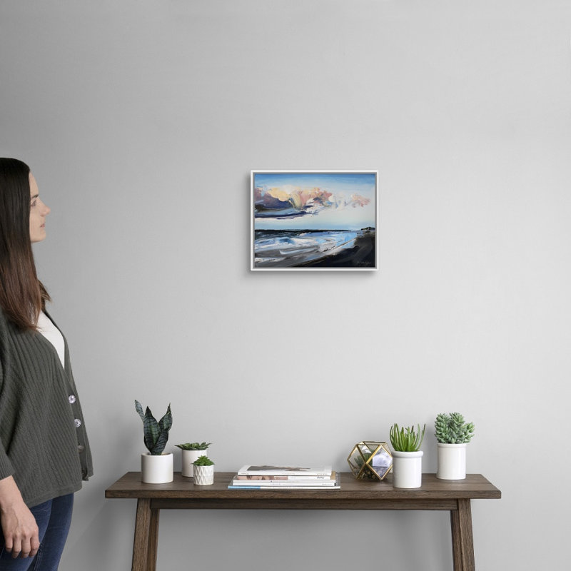 "Outer Banks Clouds, NC" par David Shingler, reproduction d’art sur toile, H 13 po x l 16 po x P 1,75 po, Cadre blanc