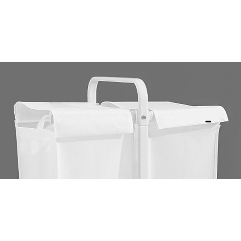 2-Tier Laundry Hamper 110L Large Oxford Clothes Basket Sorter With, Lid And Sorting Cards For Clothes & Toys Storage, White