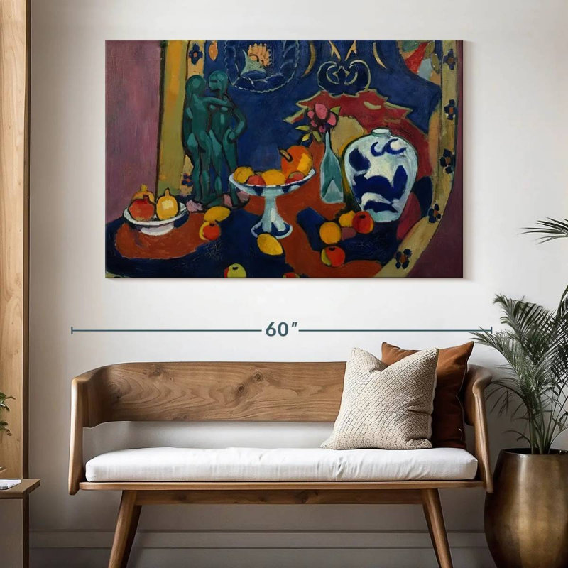 Fruit et bronze, H 34 po x l 51 po