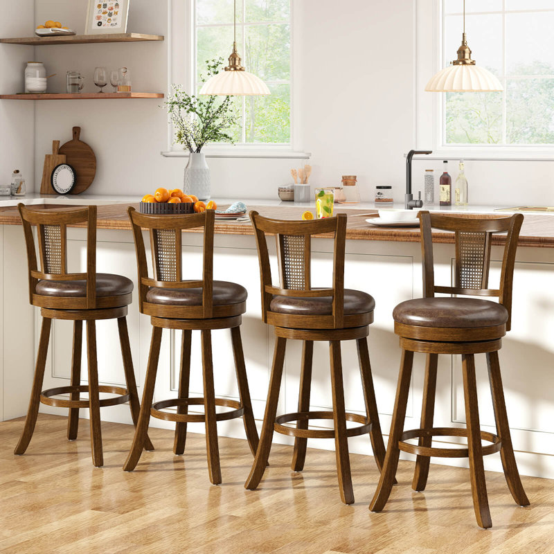 Ensemble de tabourets de bar avec dossier et repose-pieds, 4, Tabouret de bar (siège d’une hauteur de 30 po)