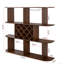 Casier à vin mural rustique multifonctionnel à 3 niveaux avec porte-verres, idéal pour le bar, la salle à manger et le rangement. Panneaux de particules de noyer, profondeur : 120 cm, largeur : 23,5 cm, hauteur : 103,5 cm, poids : 22,2 kg