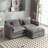 76.77" Chenille Loveseat With Ottoman-710105645