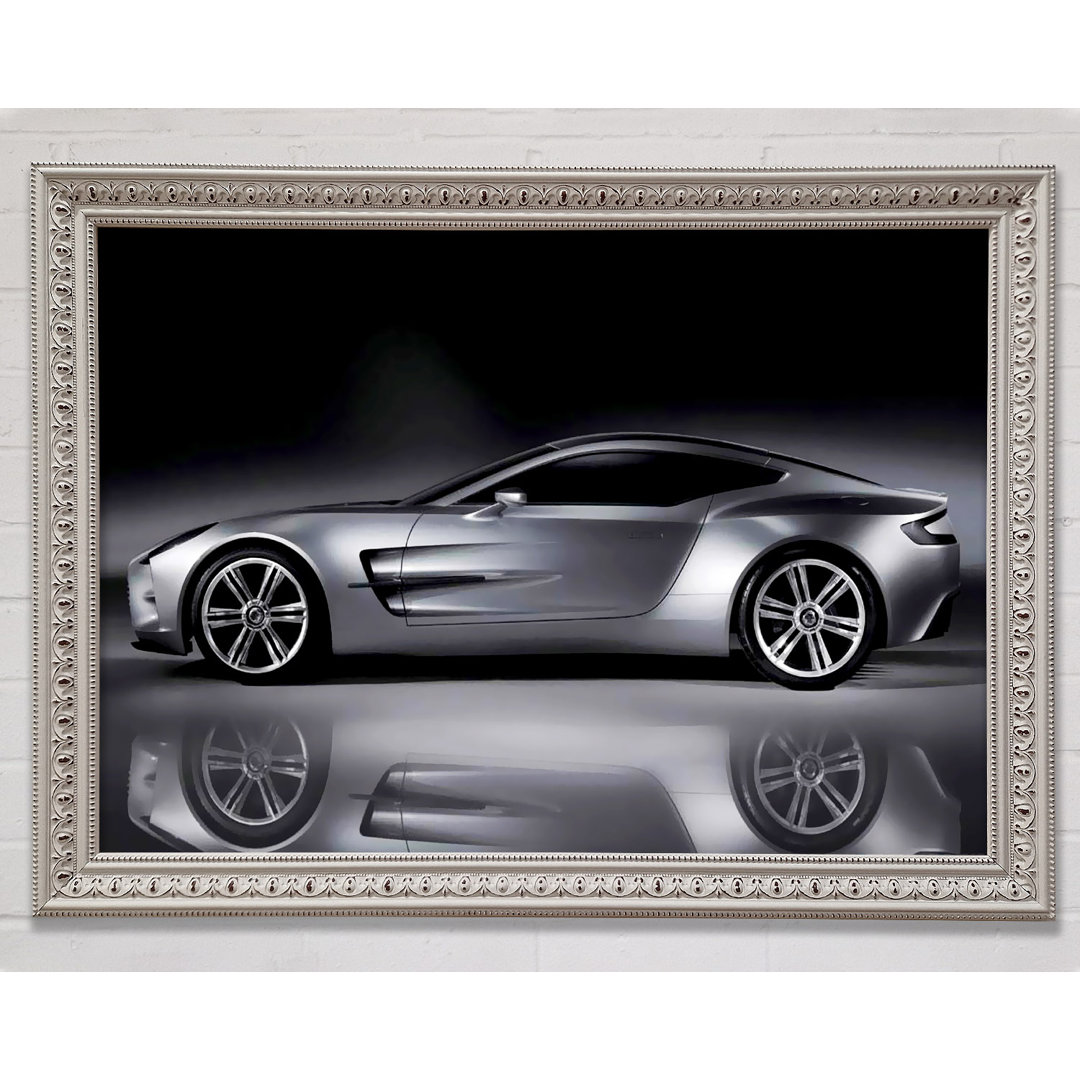 Aston Martin DB9 Silver Side Profile - Einzelner Bilderrahmen Kunstdrucke