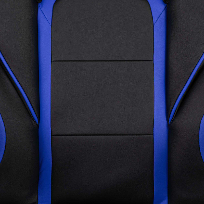 Fauteuil de jeu et de course ajustable en similicuir ajustable, Bleu