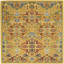 Tapis jaune à motif floral Weirton-690317521