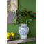 Console rectangulaire 47 po x 15,5 po x 31 po avec motif floral élégant et finition argentée miroir