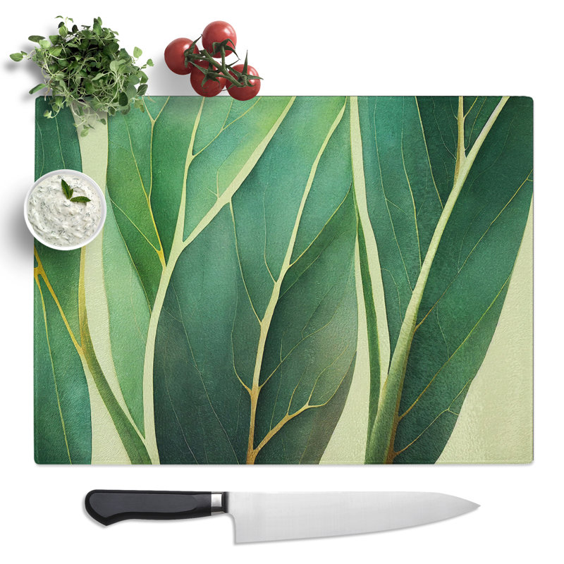 Alluring Leaf  Glass Chopping Board
