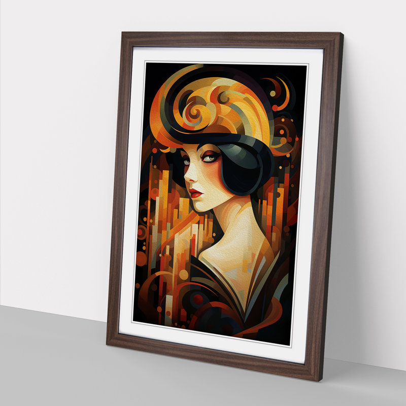 Single Picture Frame Print on Wood, 46cm H x 34cm W, Walnut Framed
