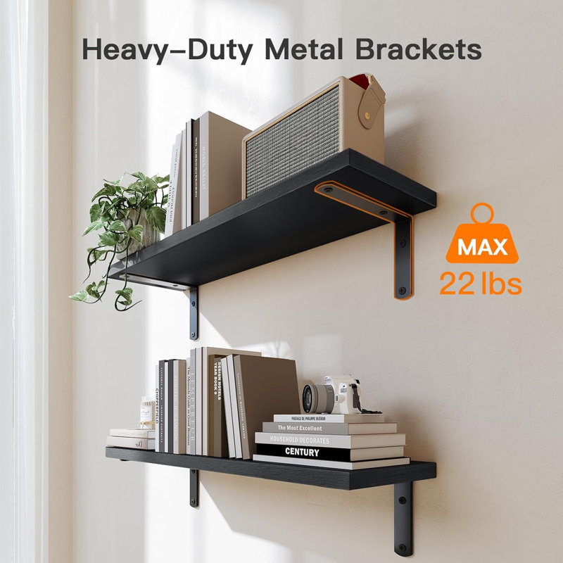Floating Wall Shelves With Storage Basket, Space Saving Bathroom Shelves Over Toilet For Home Organization In Bathroom, Kitchen, Living Room