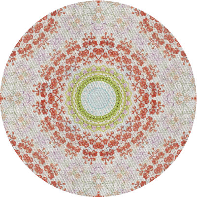 Tapis vert/rouge tissé à la machine