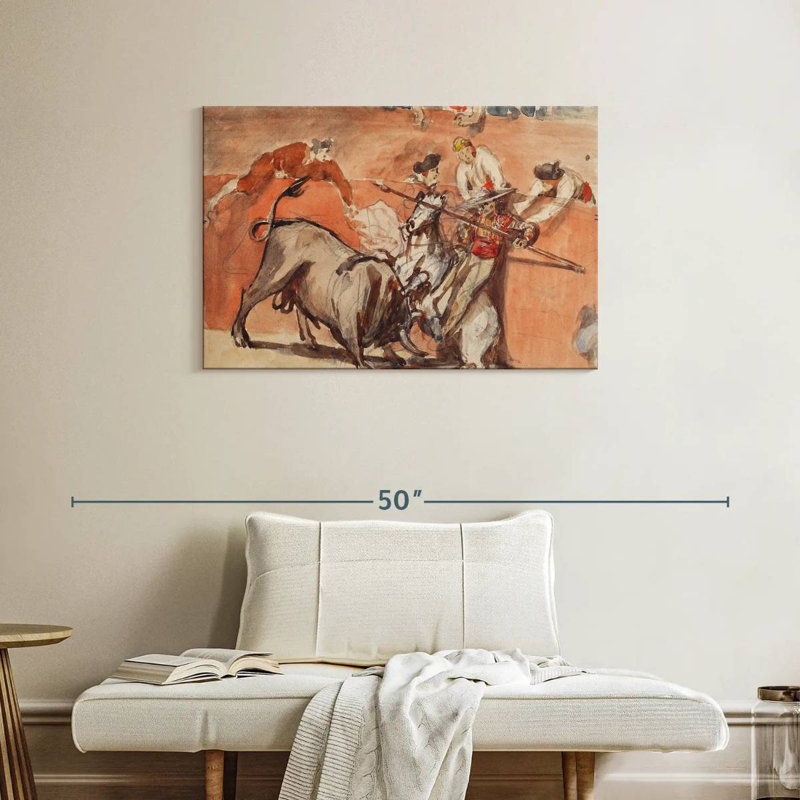 Brampt Bullfight 1865, 24" H x 36" W