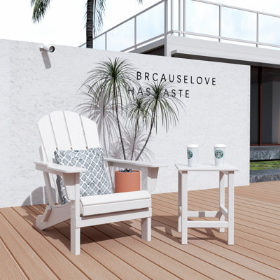 Chaise Adirondack pliante en plastique avec table Laguna