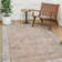 Oriental Neutral Pink / Beige Washable Anti-Slip Indoor Rug