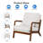 Mid Century Solid Wood Accent Chair Upholstered Armchair with an extra pillow