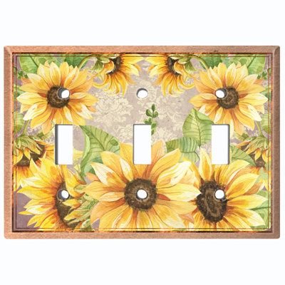 Patterned 3 - Gang Toggle Light Switch Standard Wall Plate