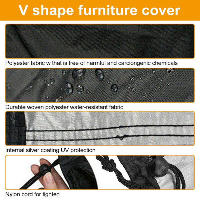Outdoor Patio Sofa Cover, 34.3" H x 84.6" W x 84.6" D