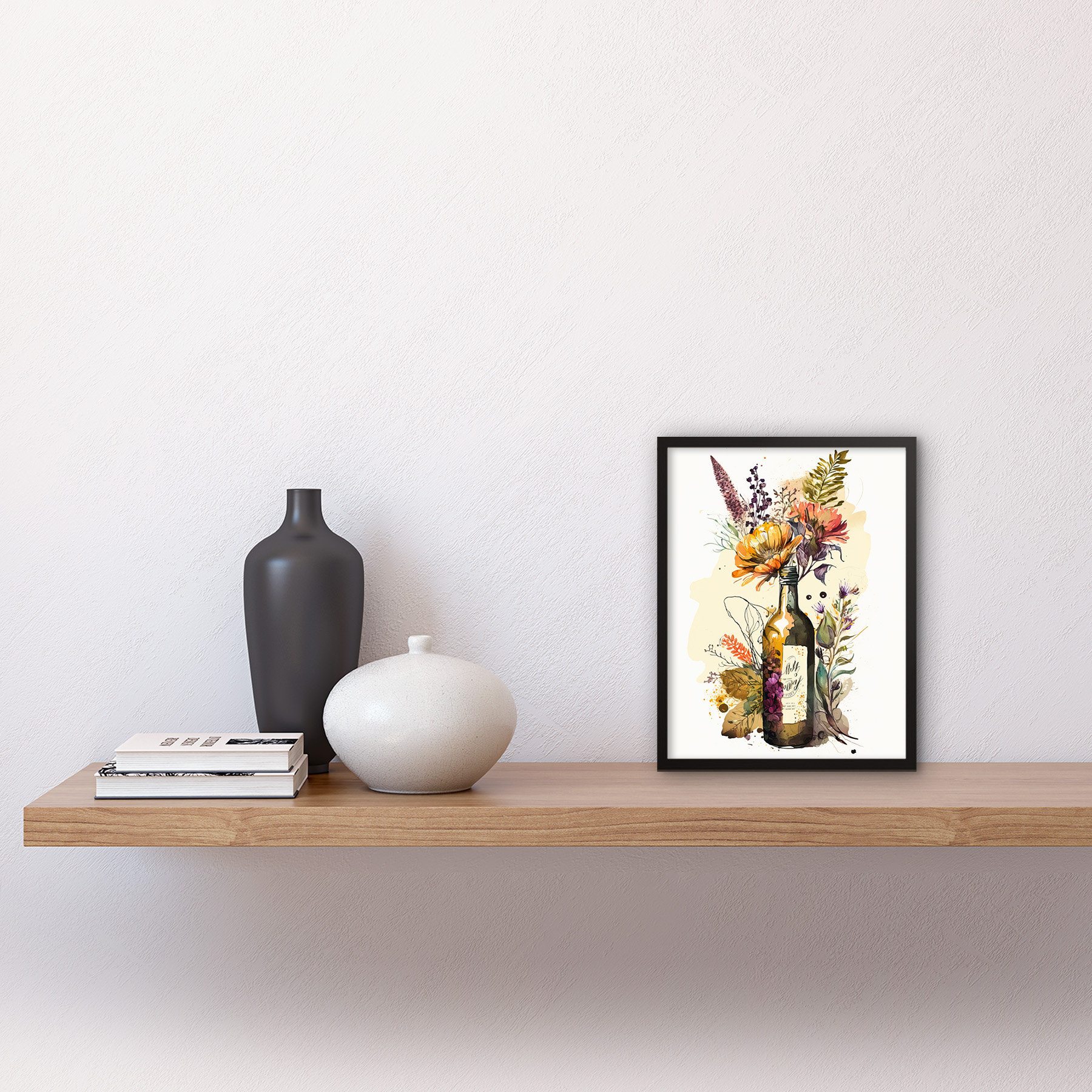 Marlow Home Co. Wildflower Bouquet in Upcycled Glass Wine Bottle ...