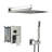 Dual Shower Head System - 10 Inch Brushed Nickel With Easy Installation, Nozzle And Handheld Option Square Rainfall Head, Spray Feature For A Safe Enjoyable-121077020
