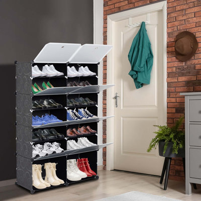 28 Pair Stackable Shoe Storage