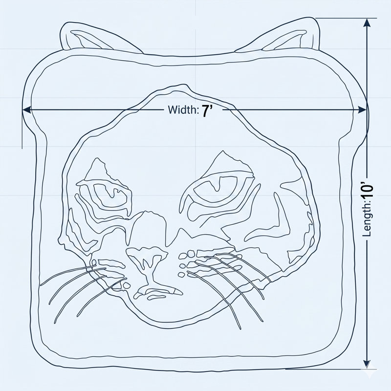 Tapis 7 pi x 10 pi Inbread Cat