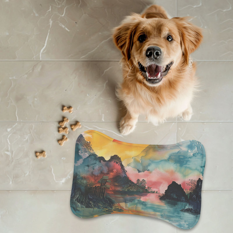 Oriental Landscape Art - Tapis d'alimentation en os 1 pièce