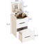 Coiffeuse de maquillage compacte avec miroir supérieur, rangement, bureau blanc avec 3 tiroirs éclairés-121070915