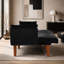 Canapé-lit double pliable noir 72 po, revêtement en velours doux, canapé confortable pour 2 personnes